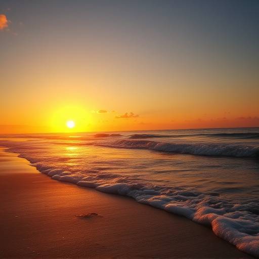 Detalle del atardecer en la playa